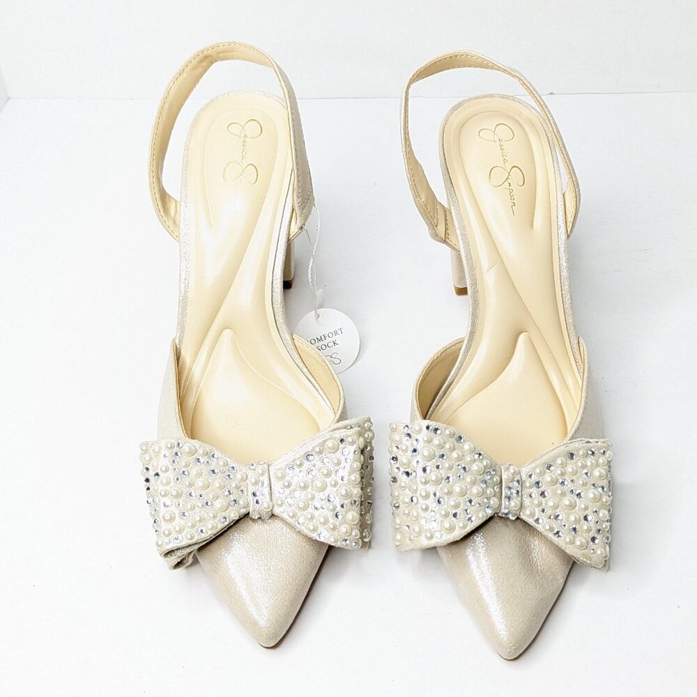 Jessica Simpson Naomia Pumps, Metallic, Women's 9 - Picture 3 of 4